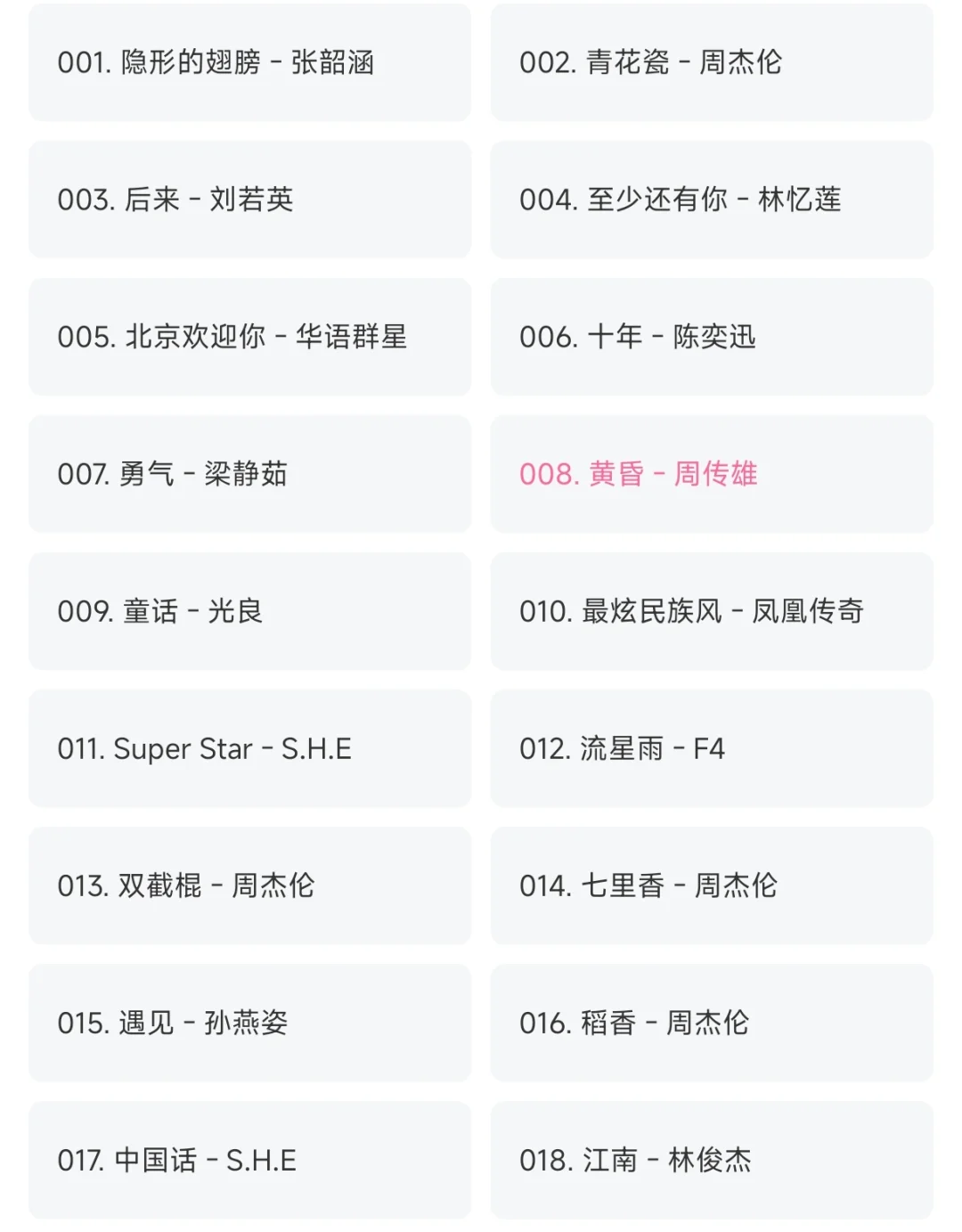 本世纪初的华语金曲，神仙打架的年代！