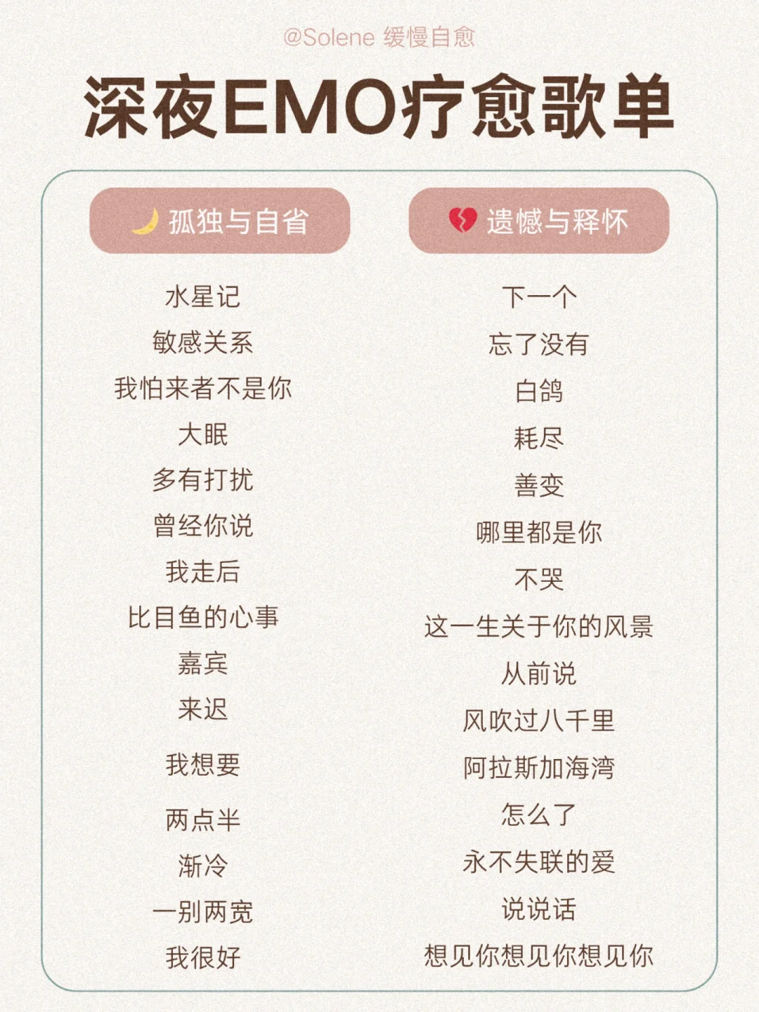 深夜emo歌单｜60首疗愈情绪