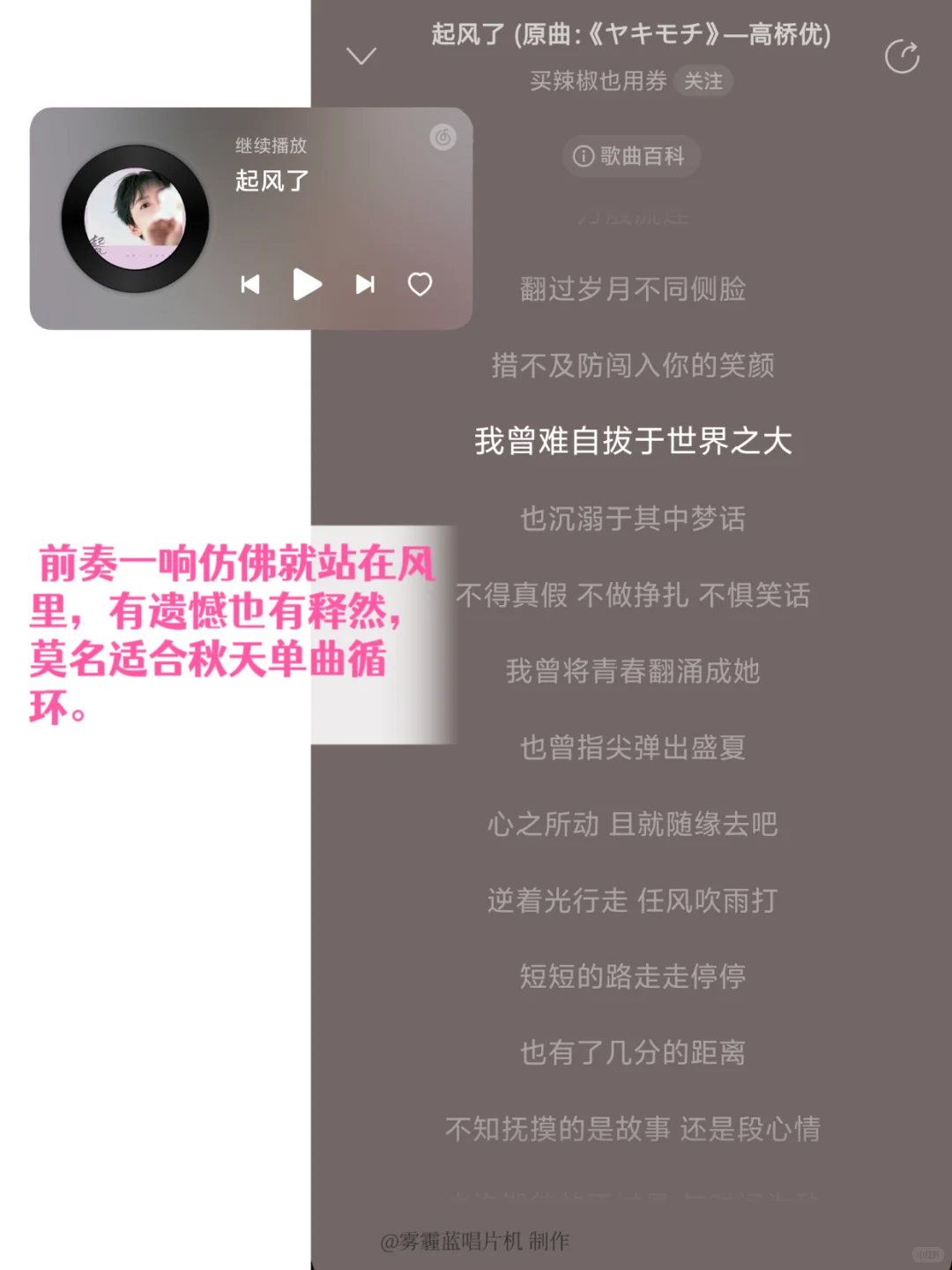 秋日歌单｜单曲循环|治愈emo整个心都化了