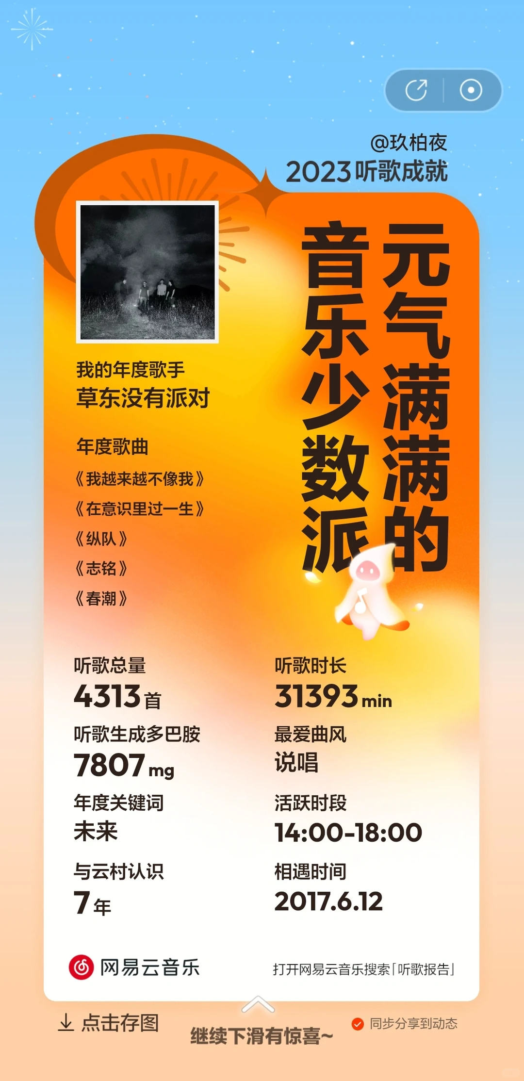 去年的歌单还是老二次元来着