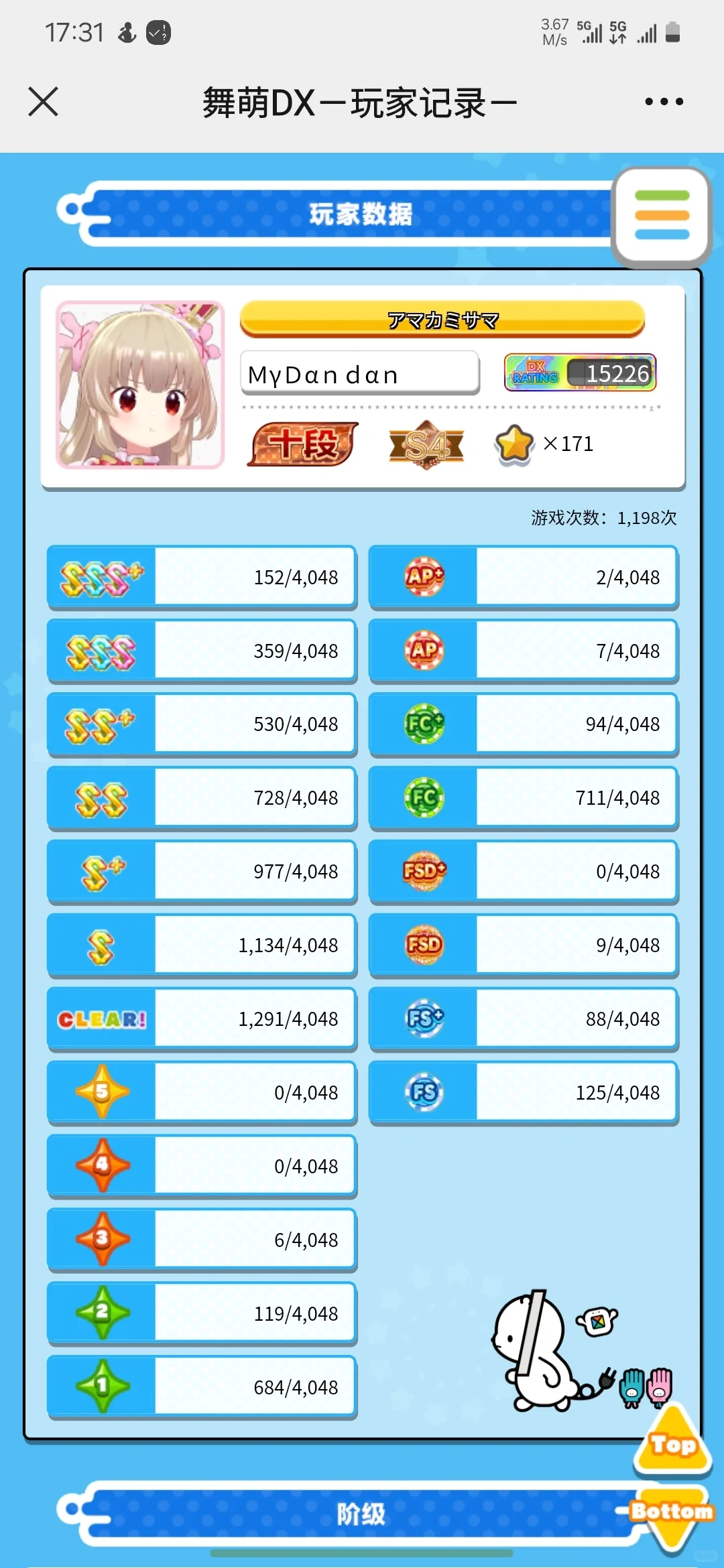 入坑8个月的舞萌生涯歌曲喜好表