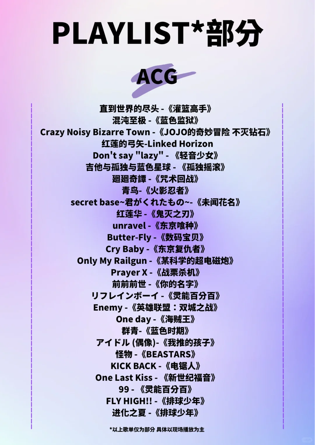 9.29｜来分享一下你的「二次元」歌单吧🙌🏻