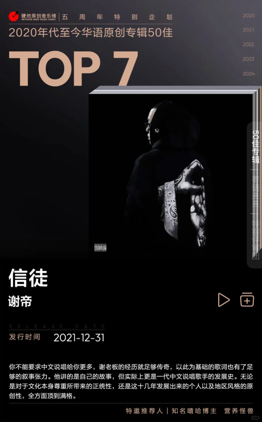 2020年代至今华语原创专辑50佳