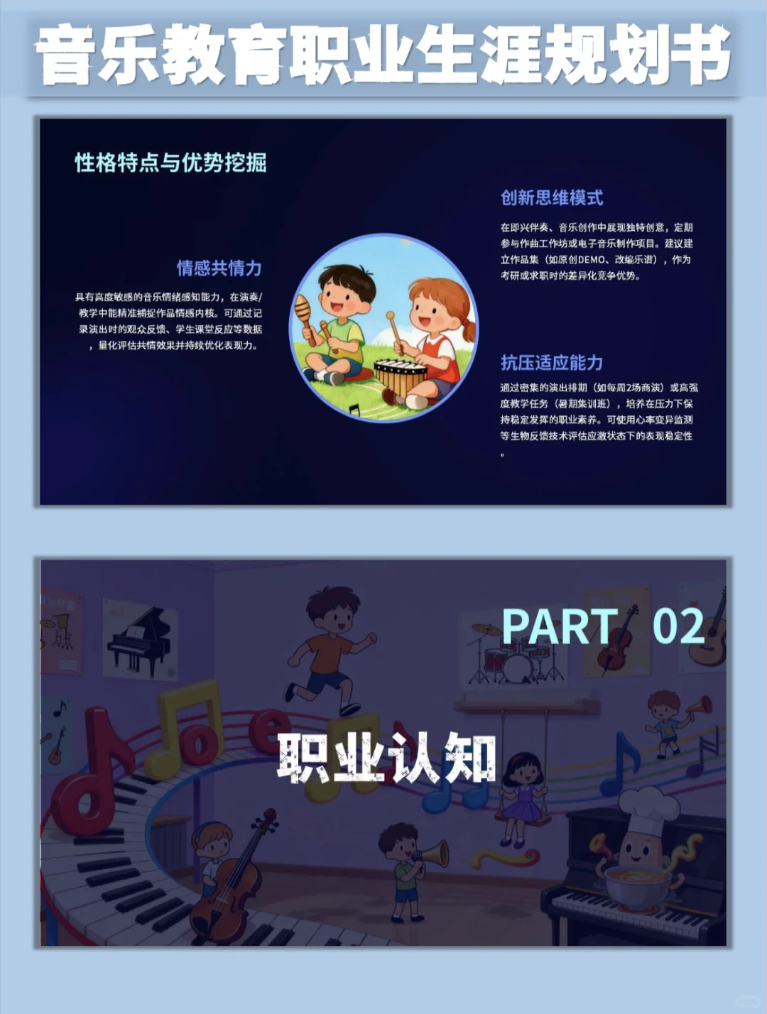 音乐教育大学生职业生涯规划书word➕PPT