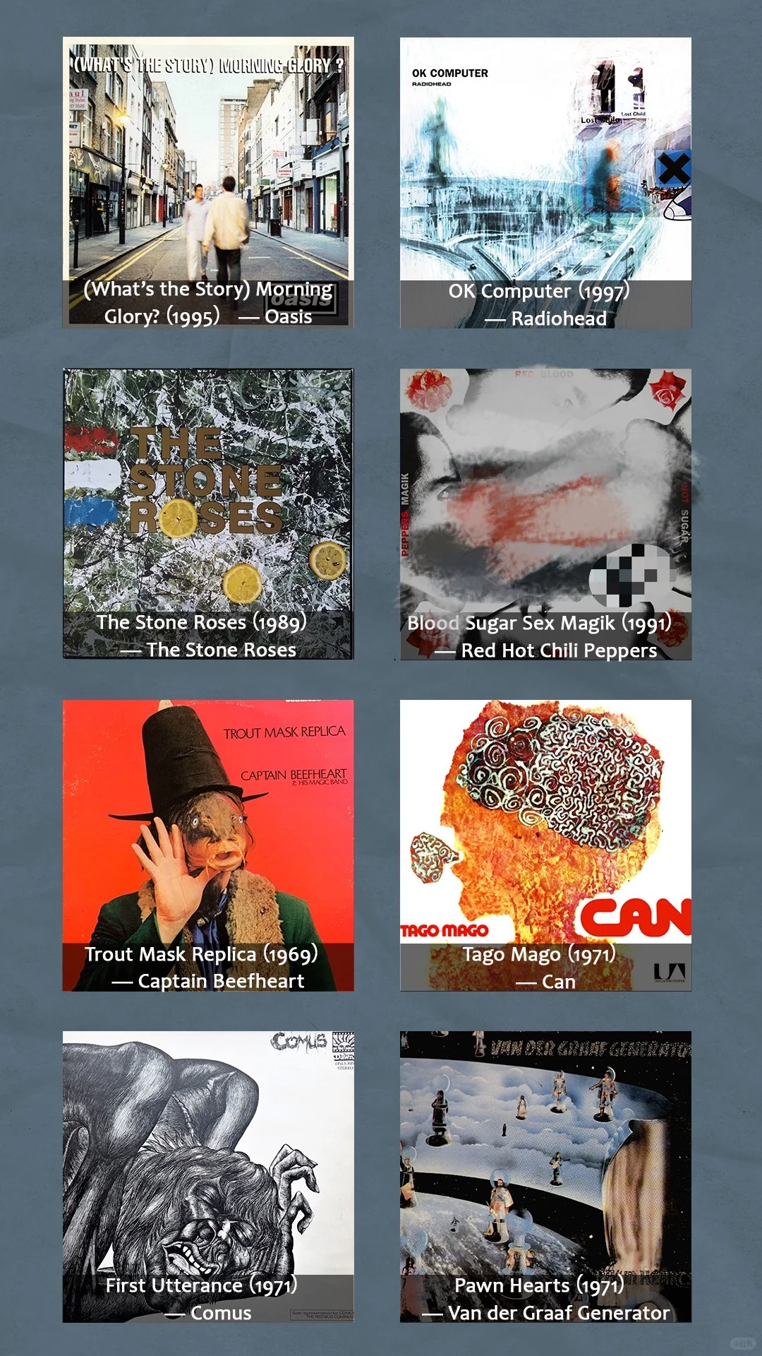 据说听过这100张经典专辑，大概是8级摇滚迷