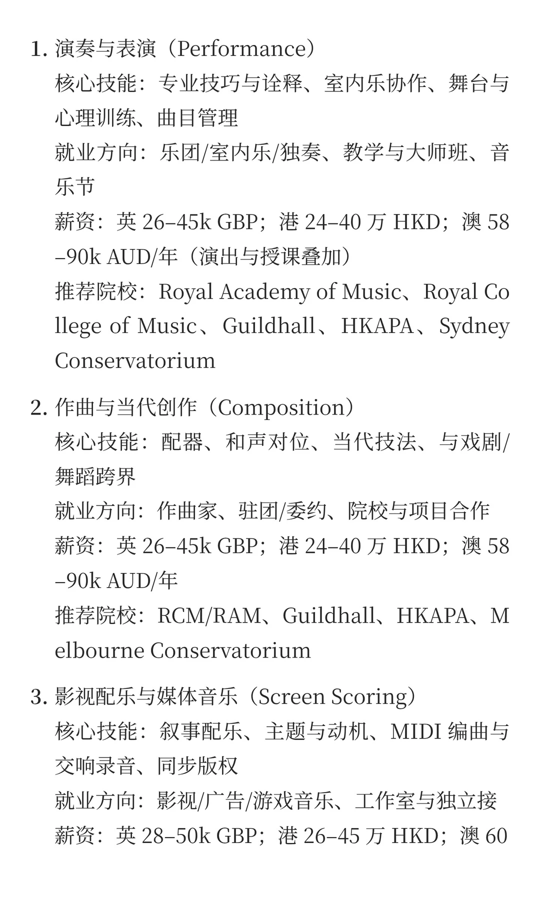 未来 5 年，音乐（Music）专业留学最吃香的