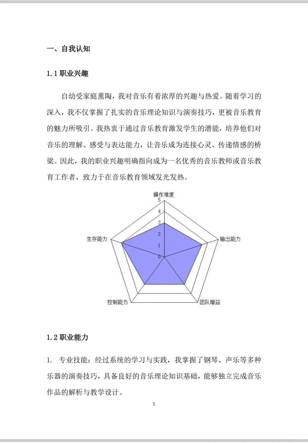《音乐教育》职业生涯规划书Word＋PPT