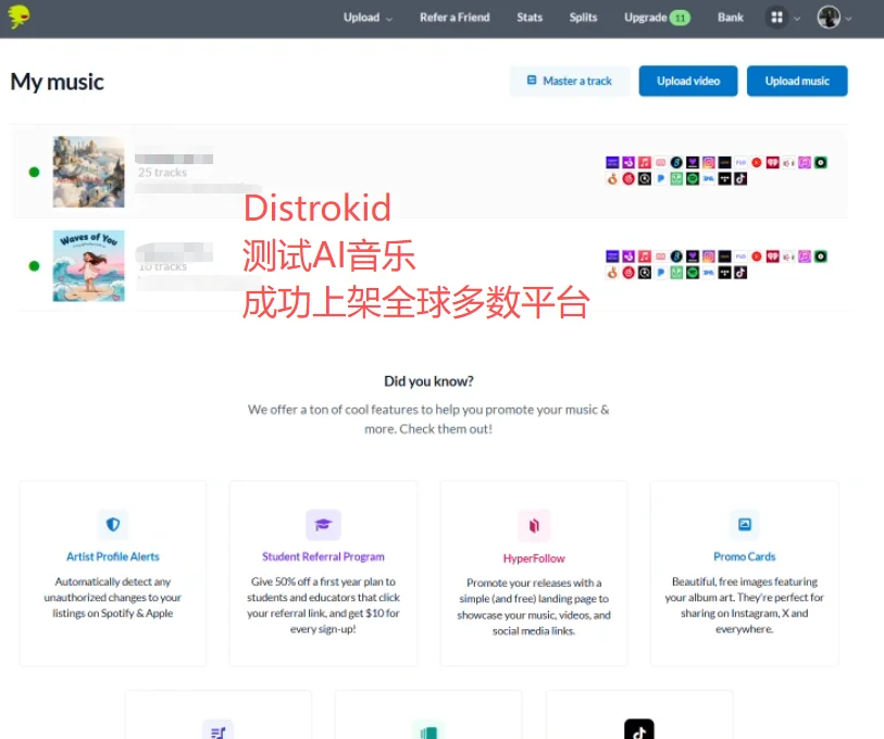 玩了一周Distrokid发行，总结了几点
