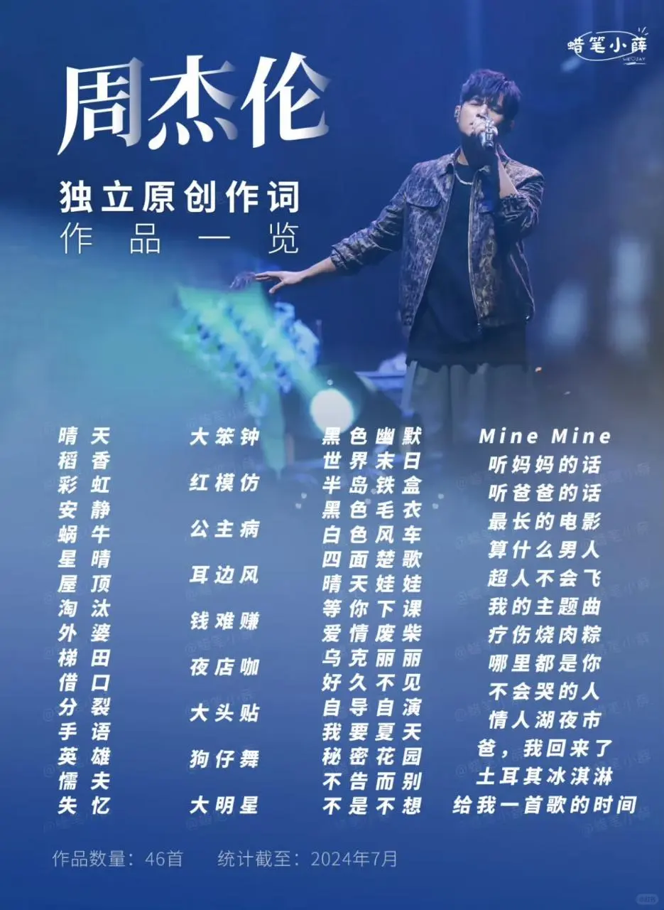 周杰伦独立作词作品一览