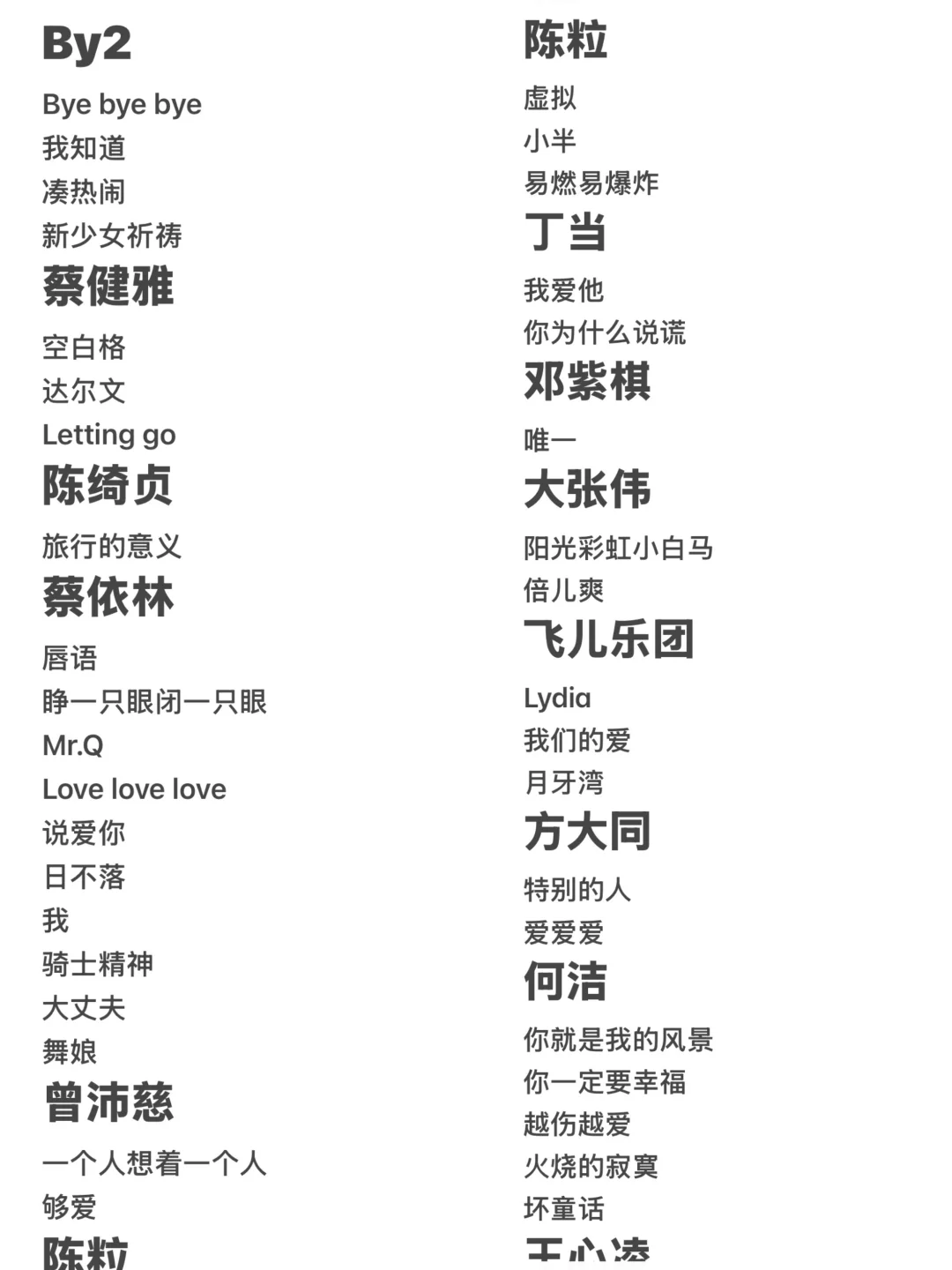 KTV95后单人4小时歌单分享