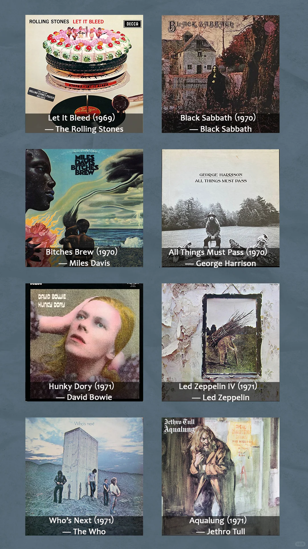 据说听过这100张经典专辑，大概是8级摇滚迷