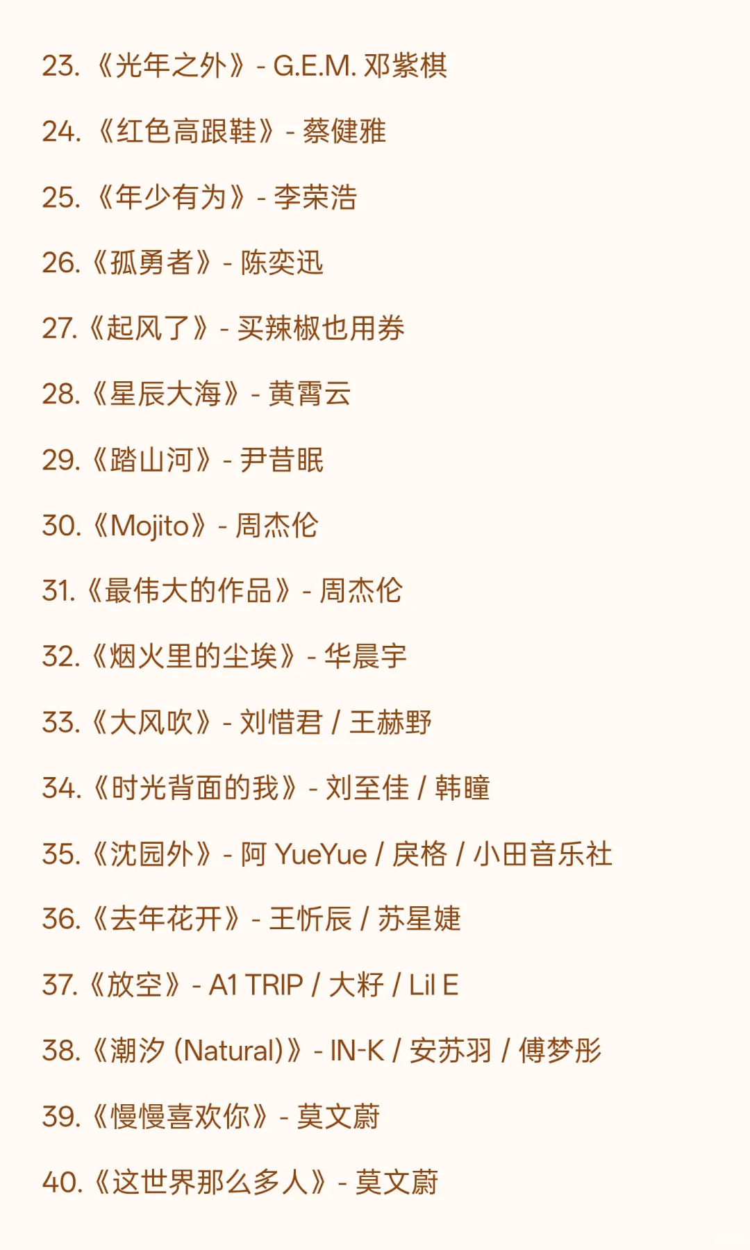 KTV必唱的100首歌