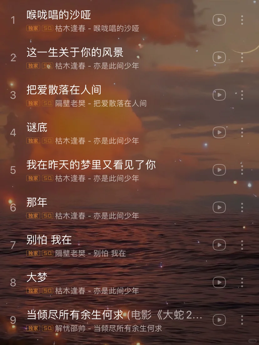 【私藏歌单】每一首都可以单曲循环很久很久