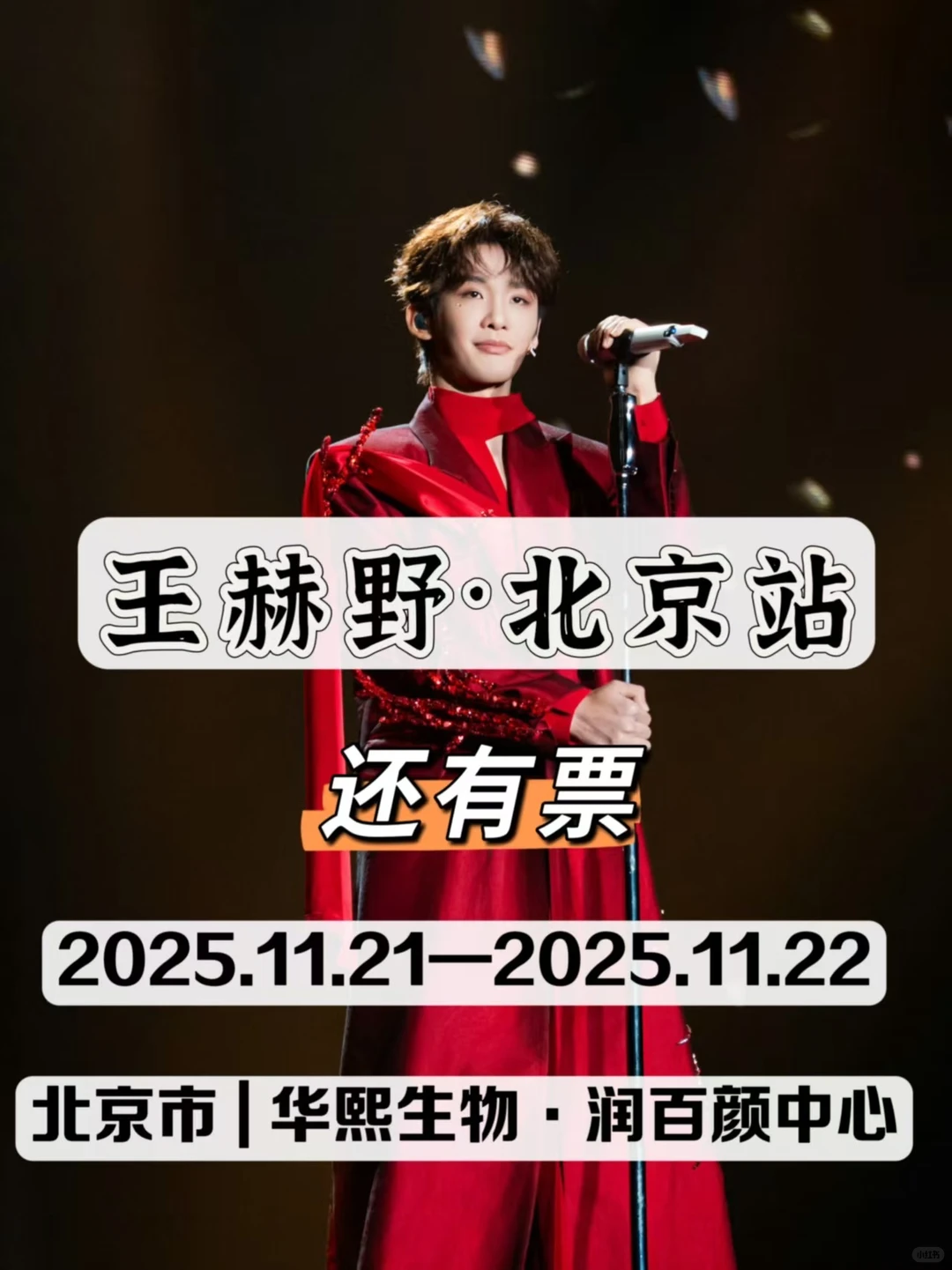 北京宝子速看❗️王赫野演唱会特价票+超多亮