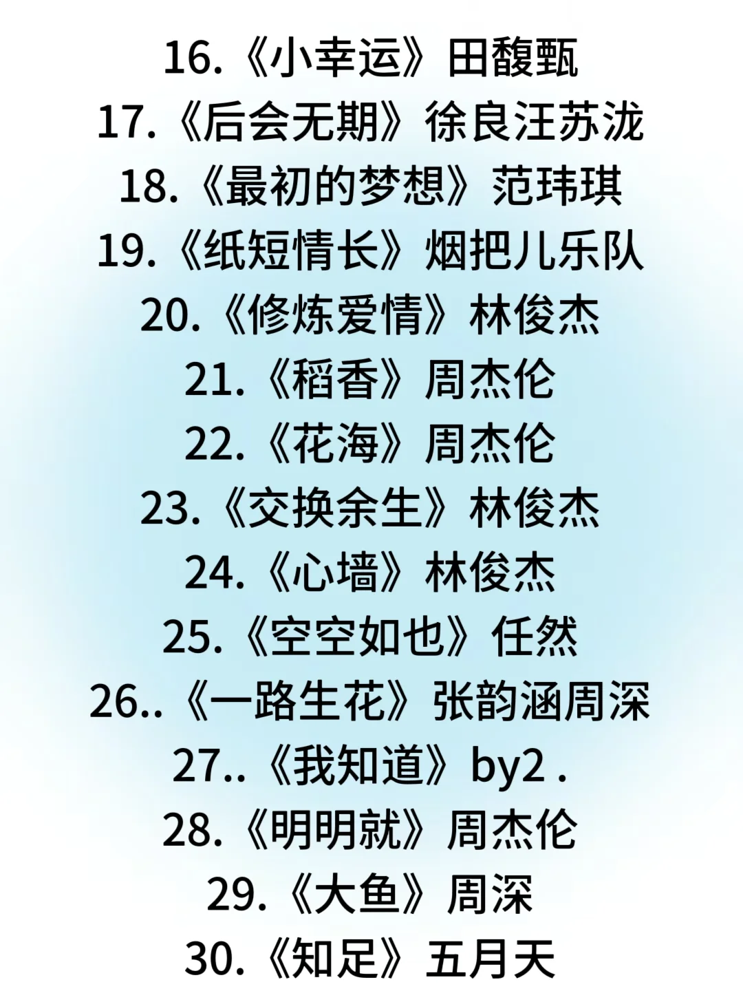 一定要听的00后必唱歌单！！！