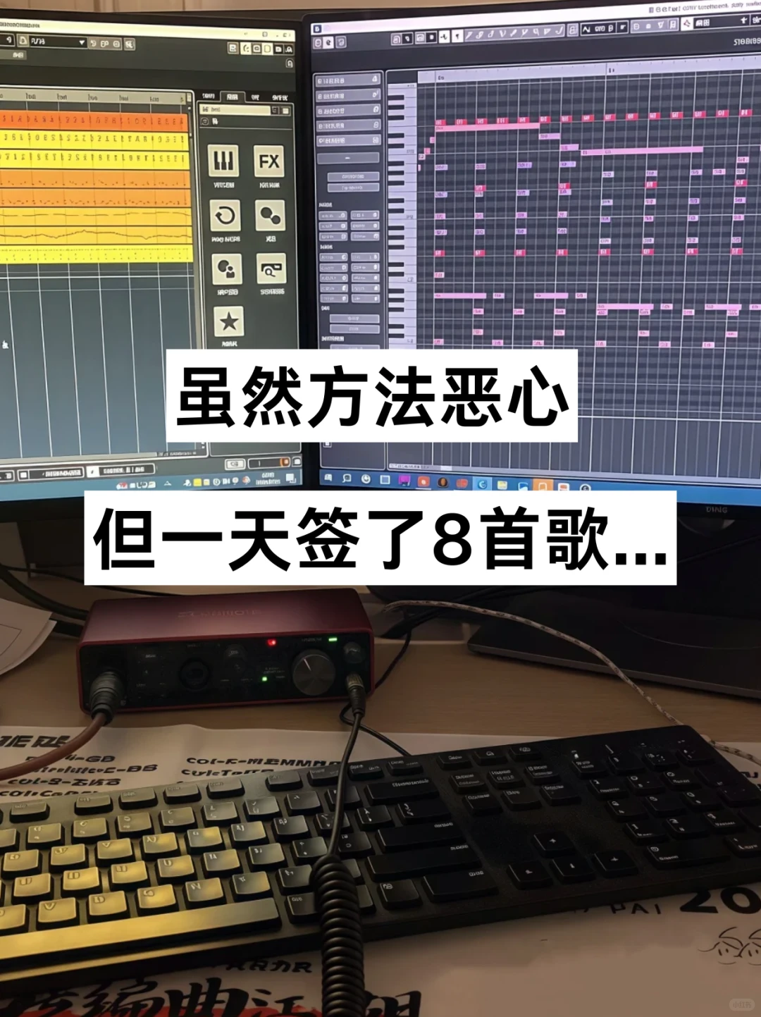 一个很恶心但能一天签8首歌的方法…