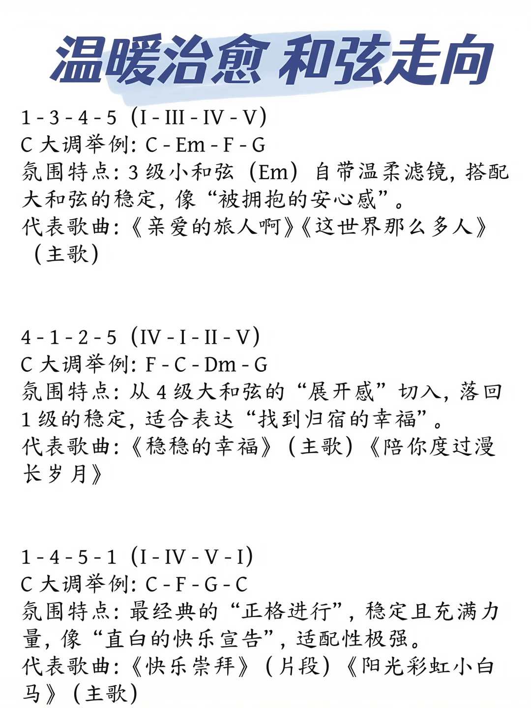 弹唱缺灵感?emo/治愈和弦全整理💯