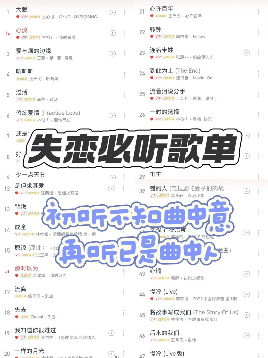 分手必听歌单｜❗️