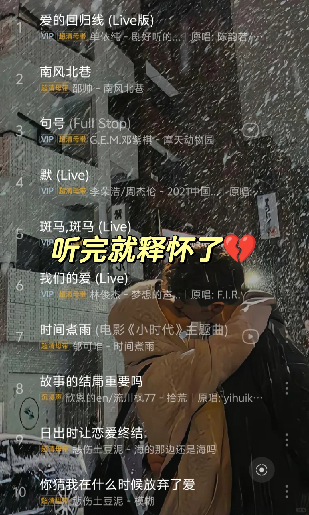 分手歌单⚠️|放下感情💔|前任|伤心|失望