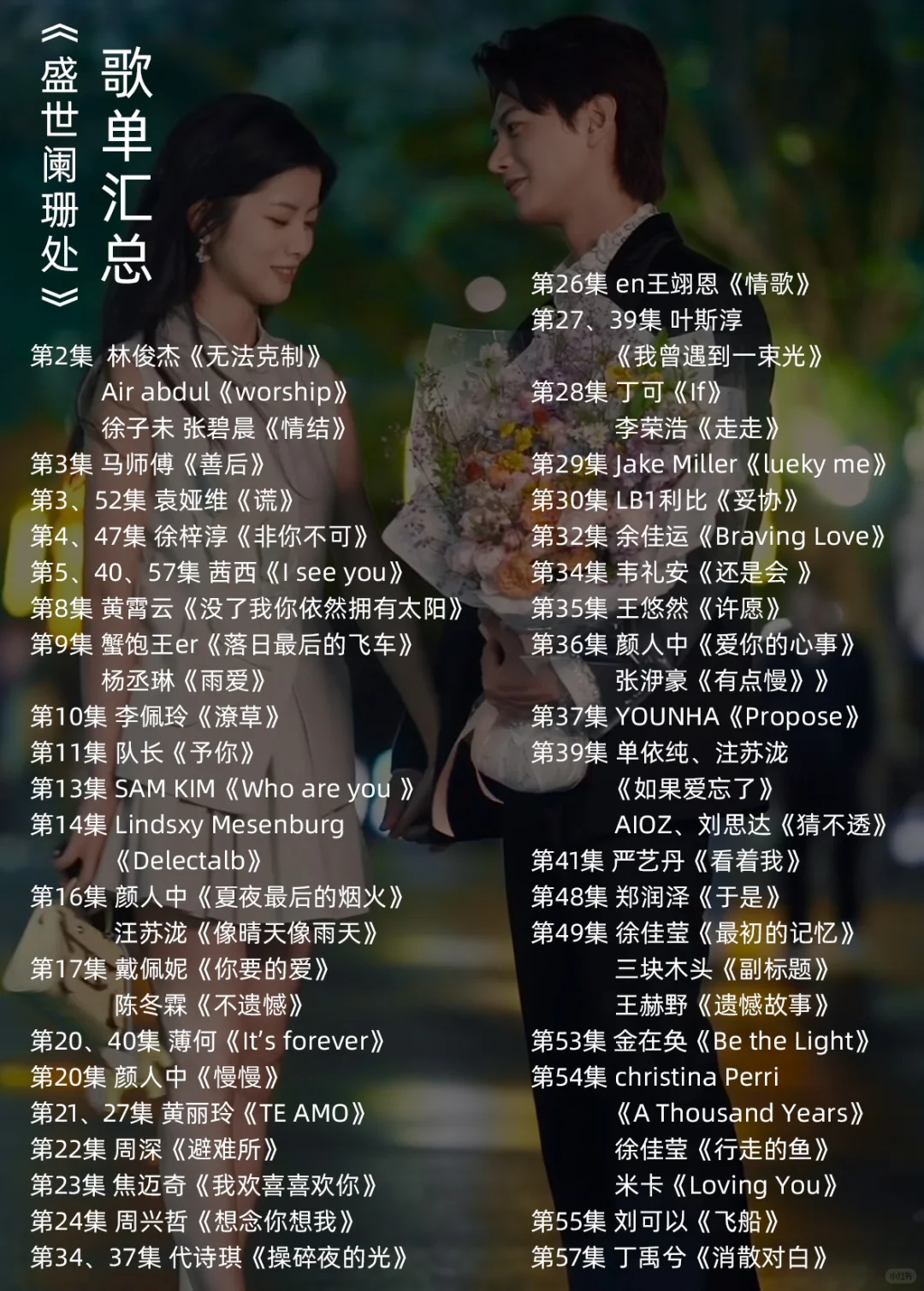 盛世阑珊处 BGM歌单汇总来啦😎
