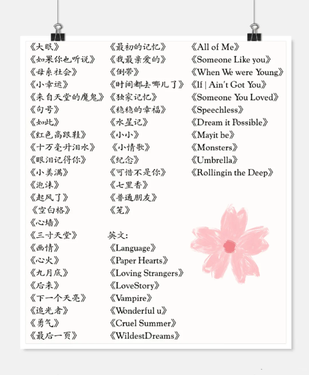 盘点你一直在找的歌曲