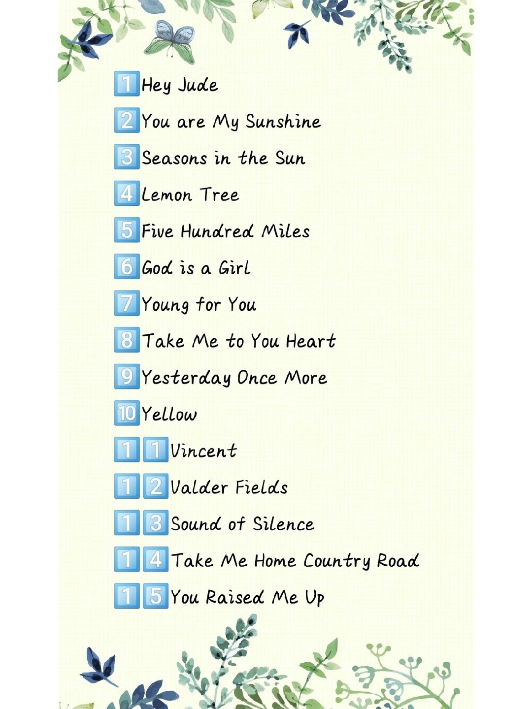 适合中学生的学唱十五首英文歌