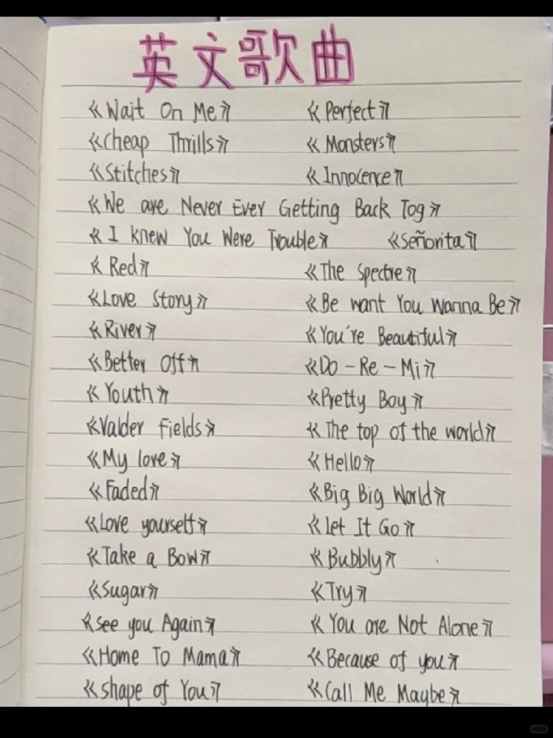 盘点|好听英文歌曲大全