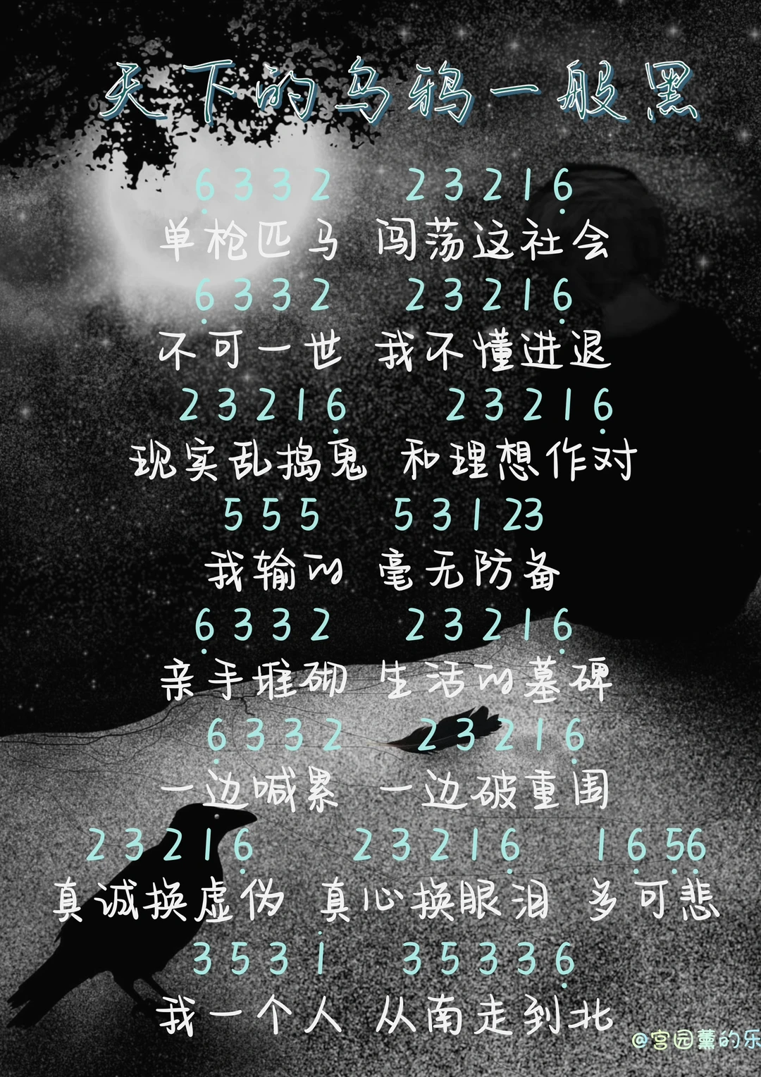 《天下的乌鸦一般黑》🐦⬛简谱🎹地上的蛤蟆🐸