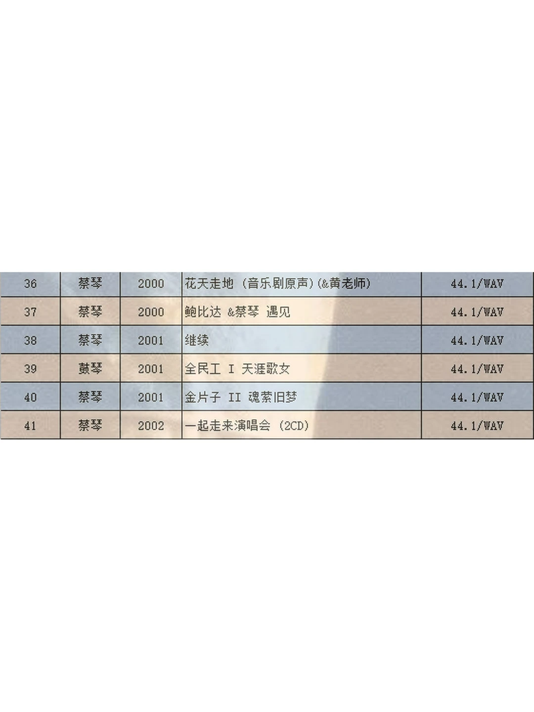 蔡琴精校51专辑音浪潮无损音源分轨WAV