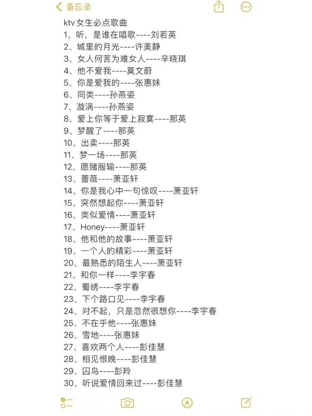 KTV必唱歌曲