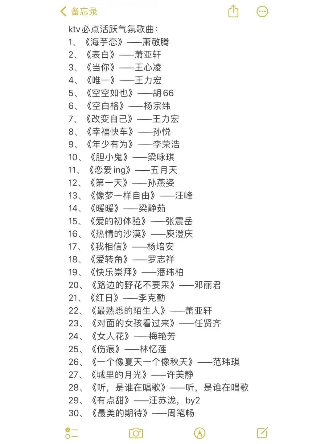 新年 ktv 必点歌曲