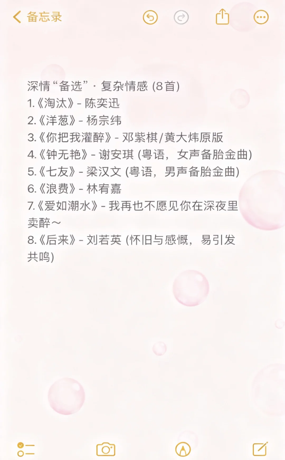 酒后KTV暧昧歌单～🐈