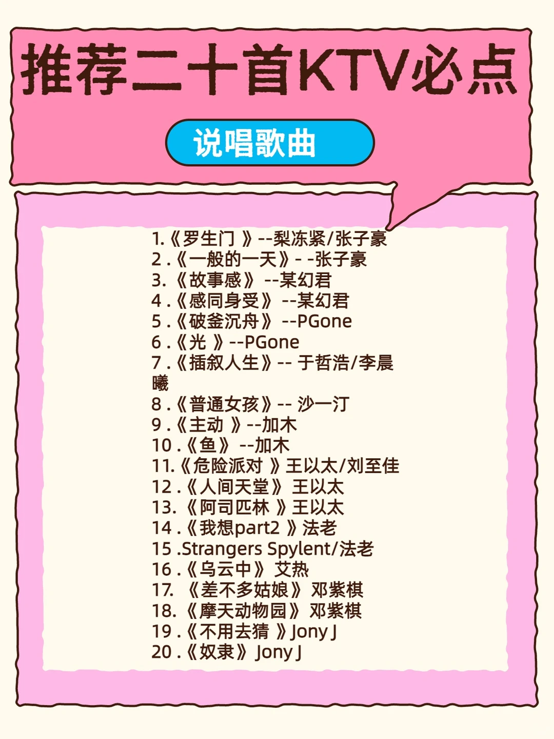 二十首推荐KTV必点的说唱歌曲