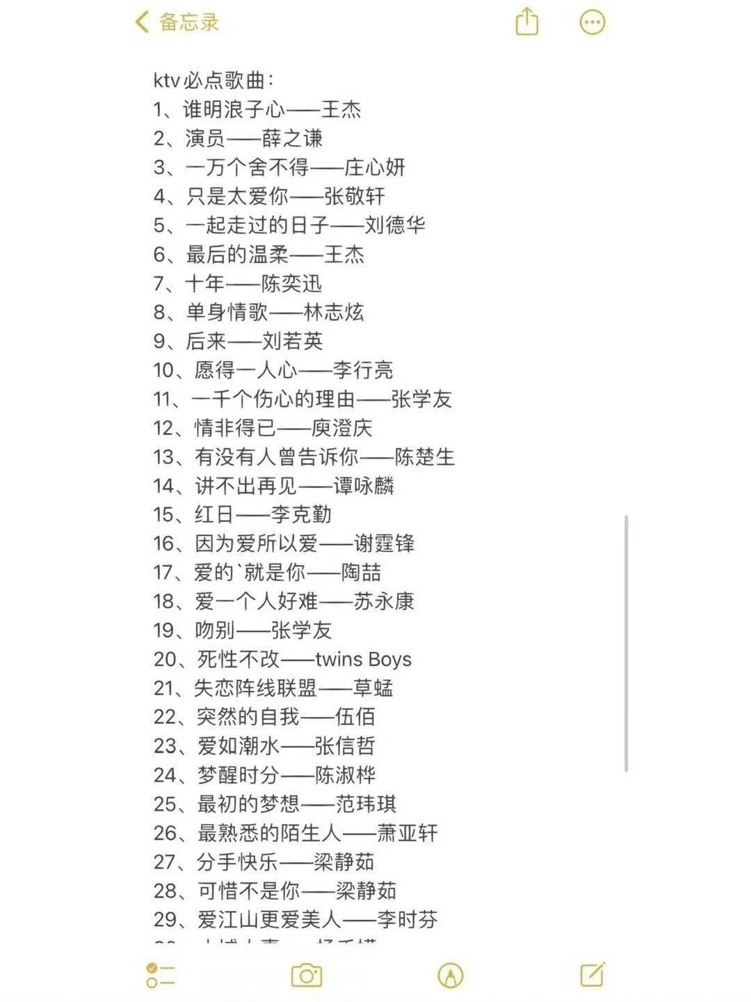 KTV必唱歌曲