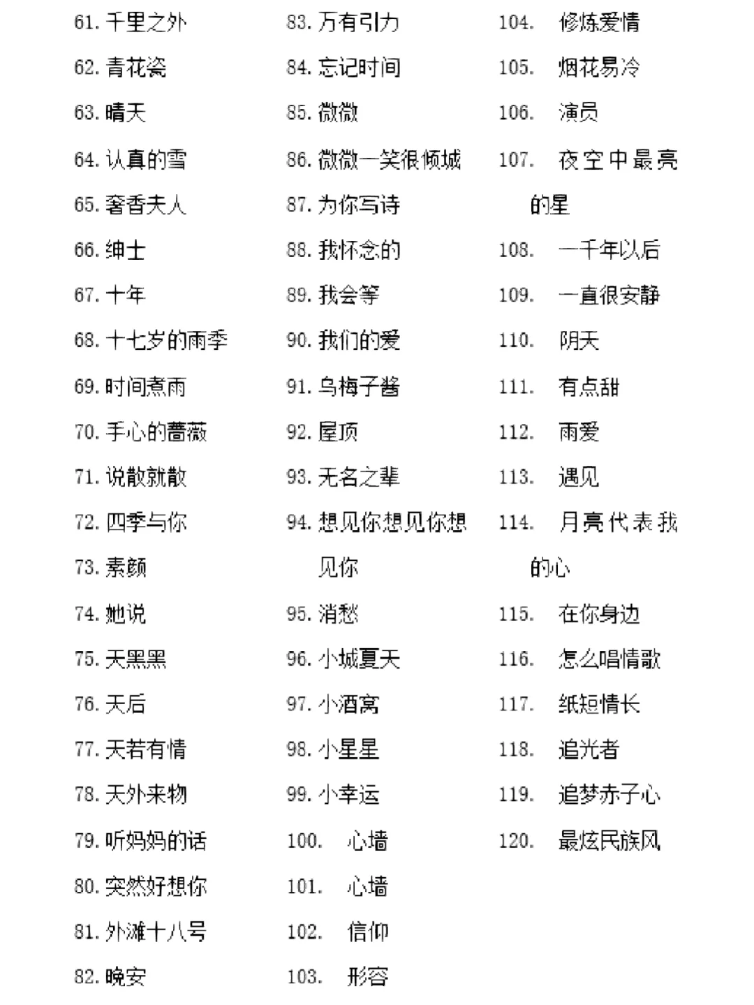 90后KTV必唱歌单：男女均适用，KTV嗨起来吧