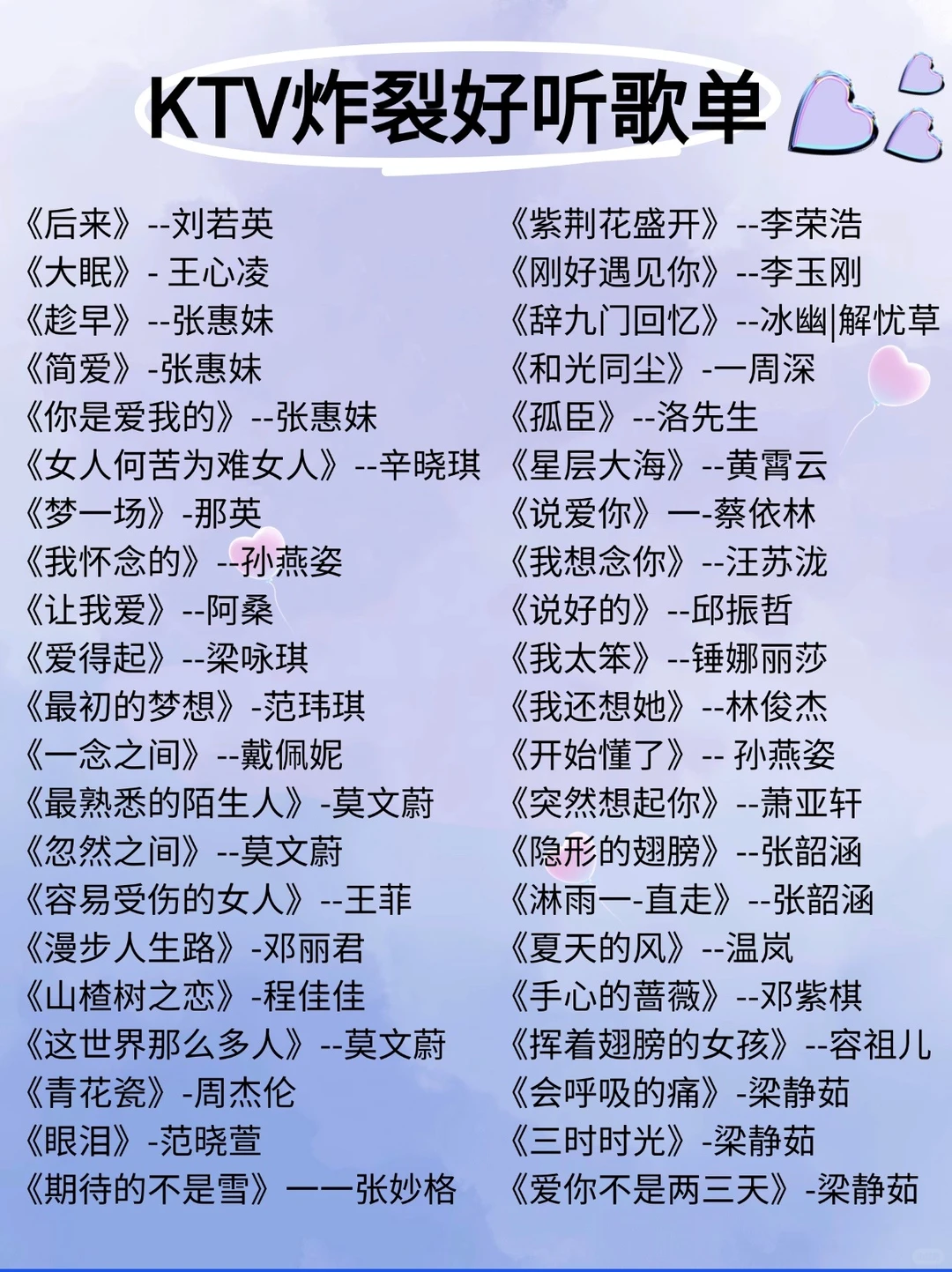 KTV必唱歌单‼️下次去KTV有救了!
