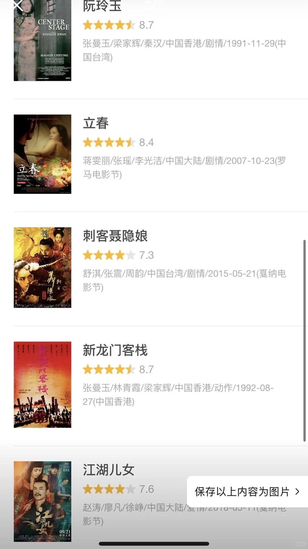 我好爱她们（我的华语女性角色top10