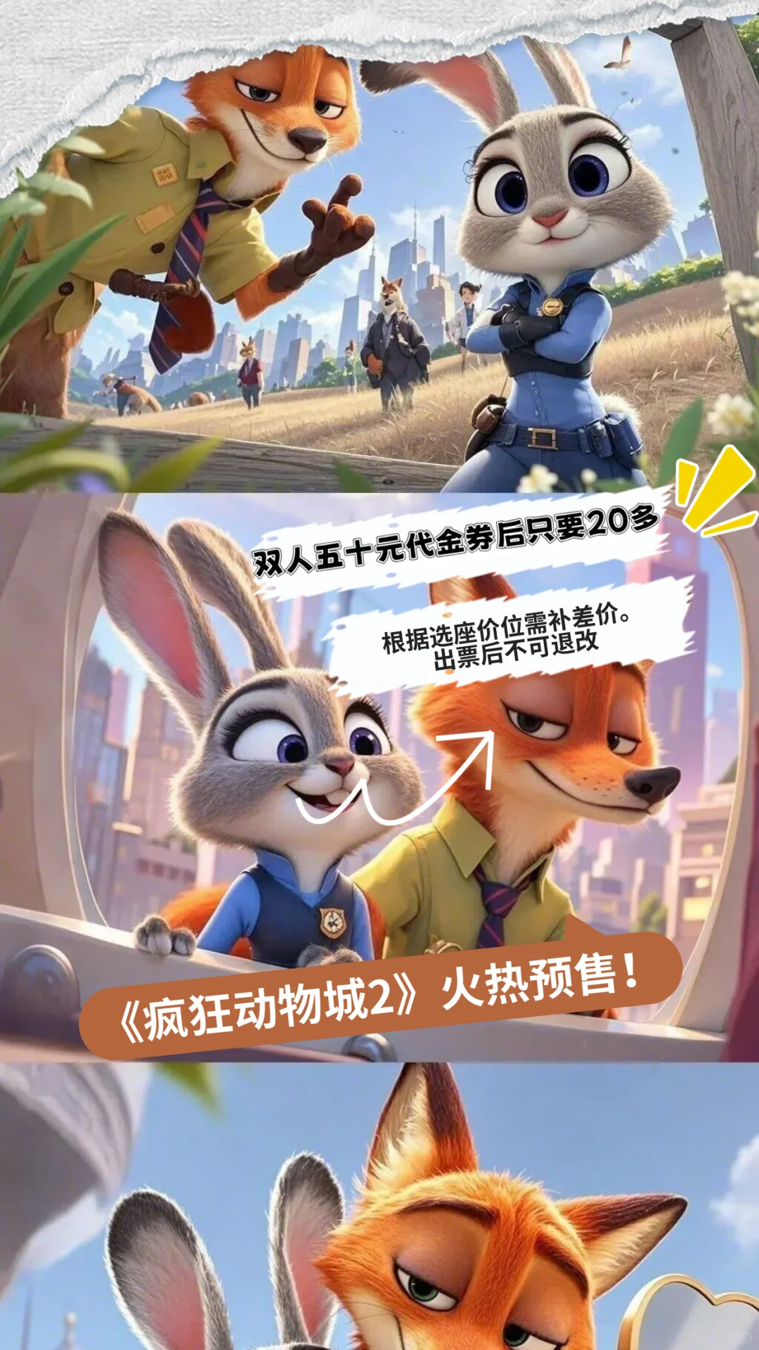 哟呼！！去电影院看朱迪尼克啦！