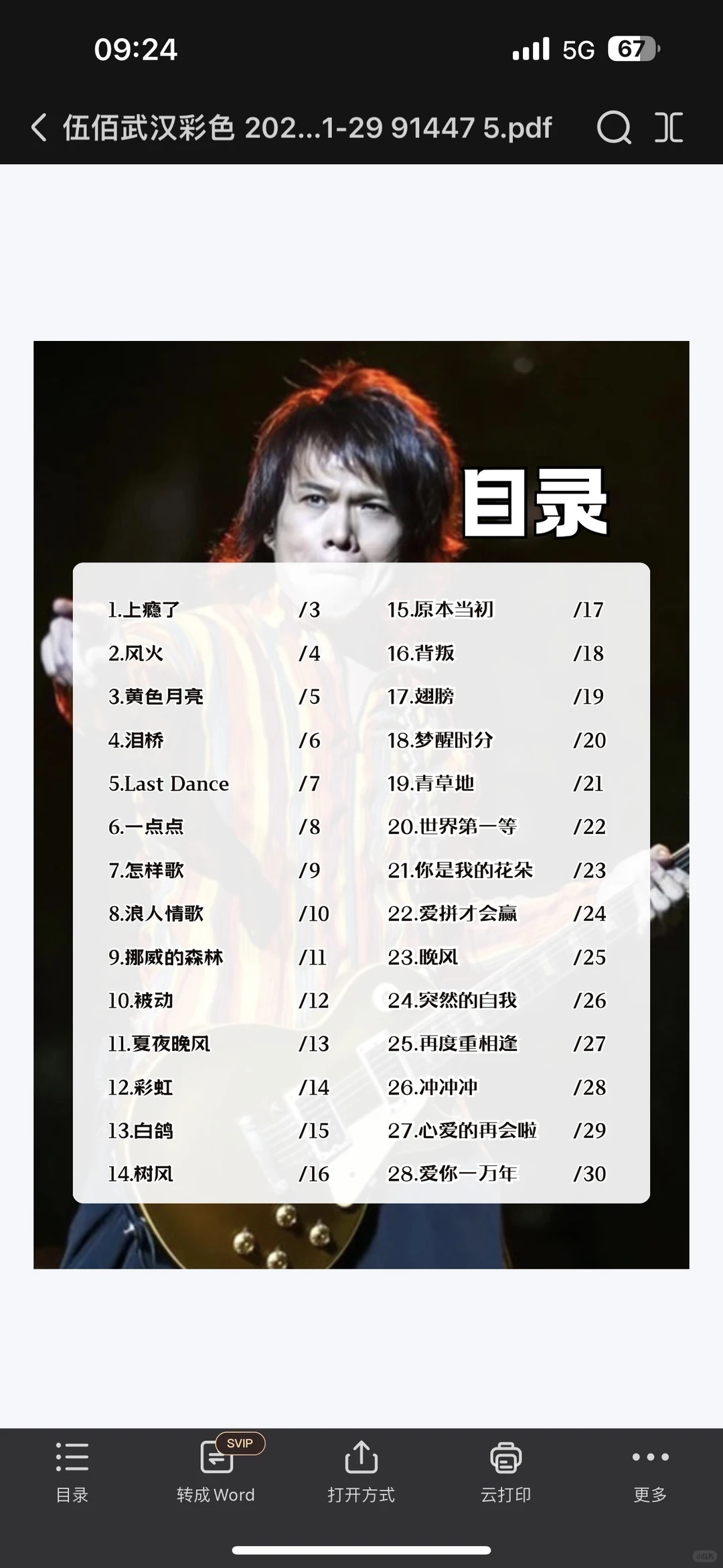 ➕班吧！伍佰武汉演唱会歌单&电子歌词本