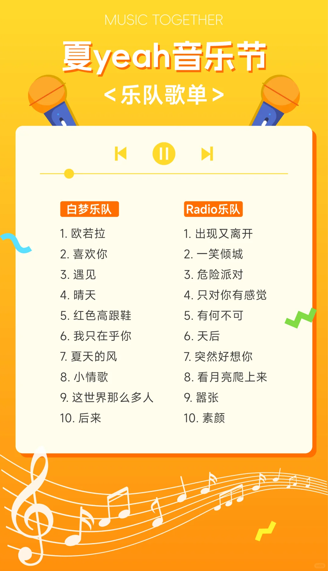 报！本周末新增一音乐节🎵歌单来袭！