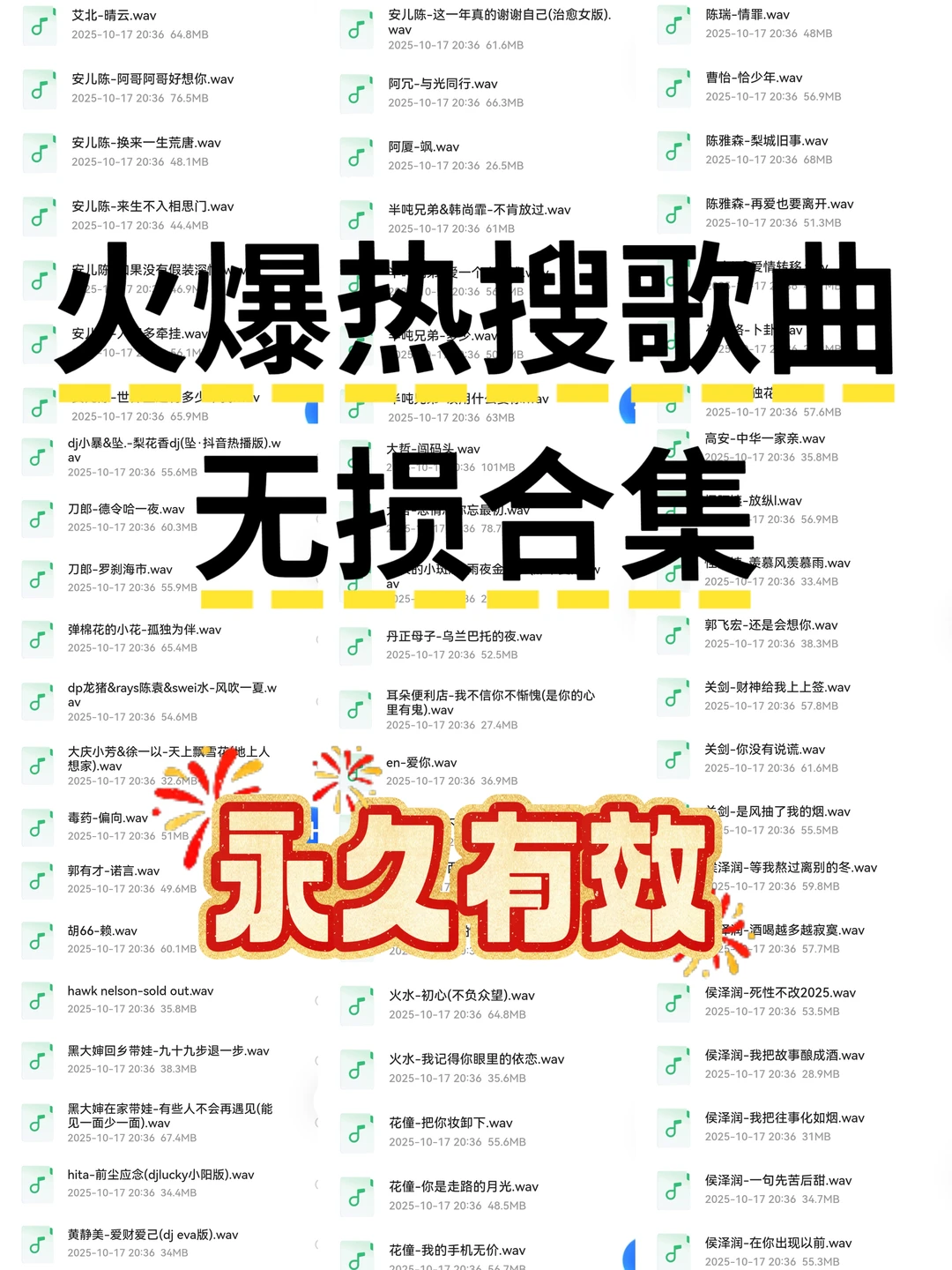 2025爆火热搜歌曲无损合集！无损音乐！