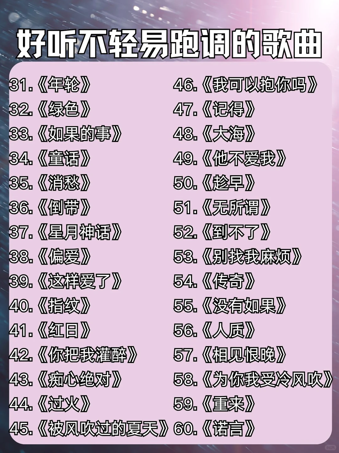 60首歌曲跑调星人也能唱🎶