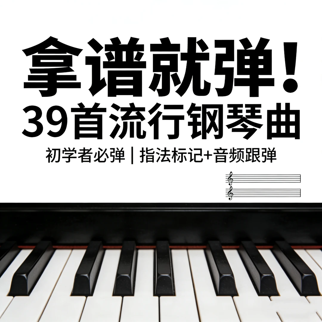 钢琴小白必入｜39首流行曲谱拿谱就弹🎹