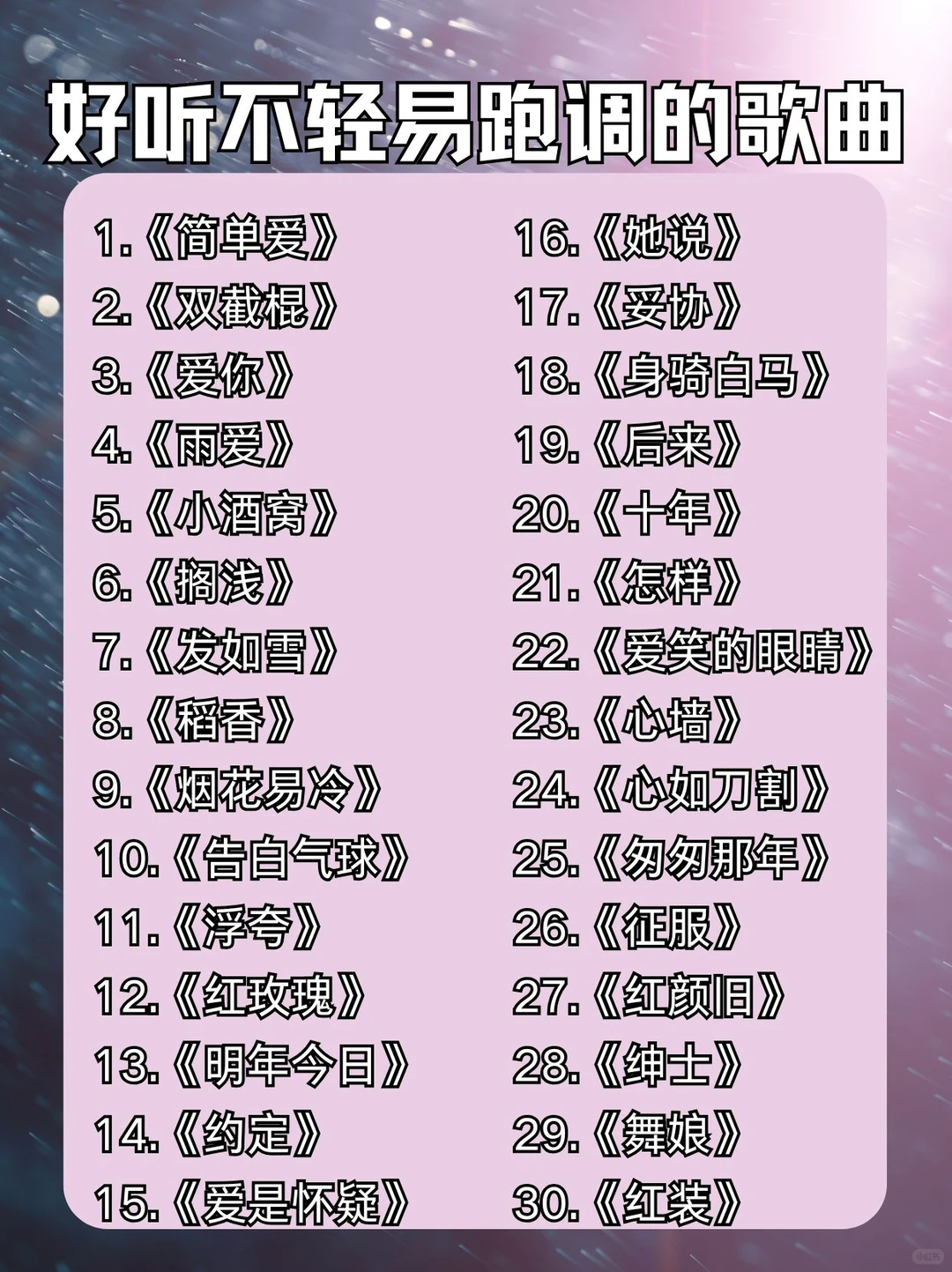 60首歌曲跑调星人也能唱🎶