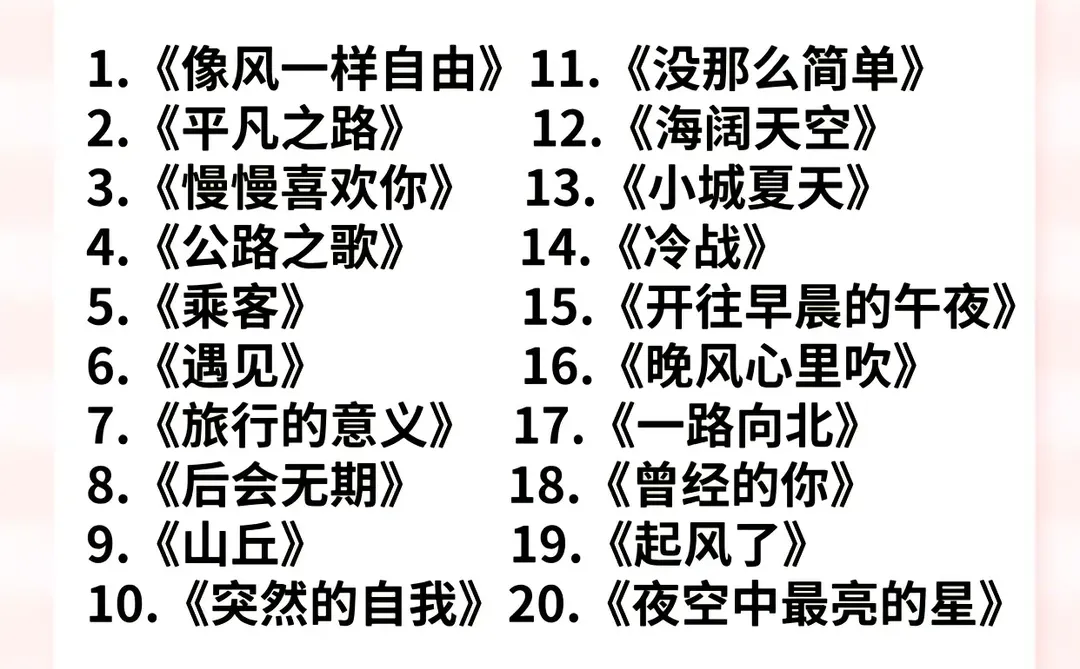 20首开车必听神曲，你一定要听！