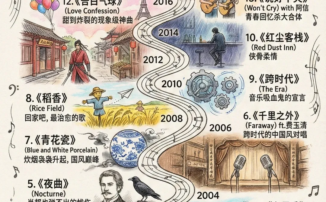 周杰伦2000-2025主打歌曲
