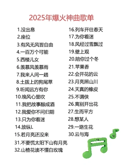 2025热门歌曲