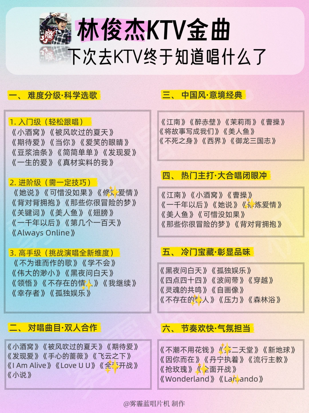 KTV必唱歌单参考|告别歌荒|林俊杰JJ