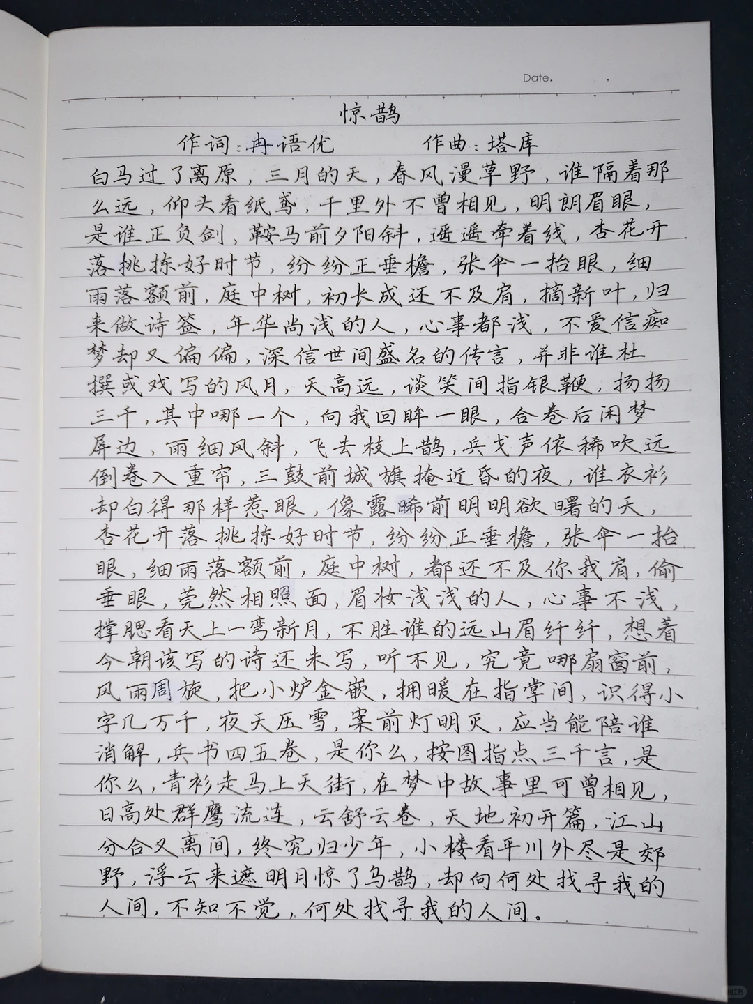 歌词摘抄｜《惊鹊》