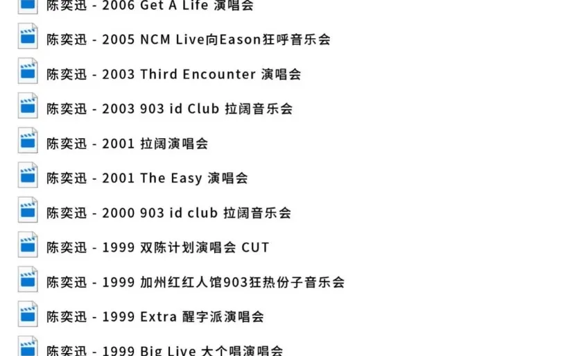 陈奕迅演唱会高清视频合集，经典不容错过✨